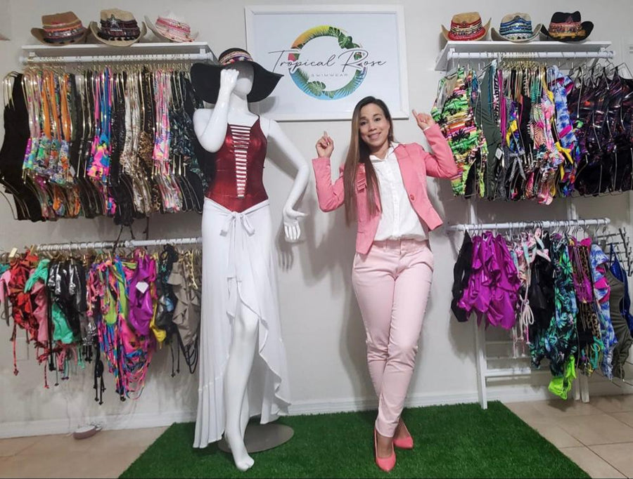From the Tropical Rose story: inside the swimwear showroom