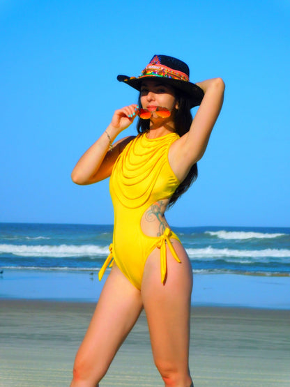 Hourglass Yellow Monokini