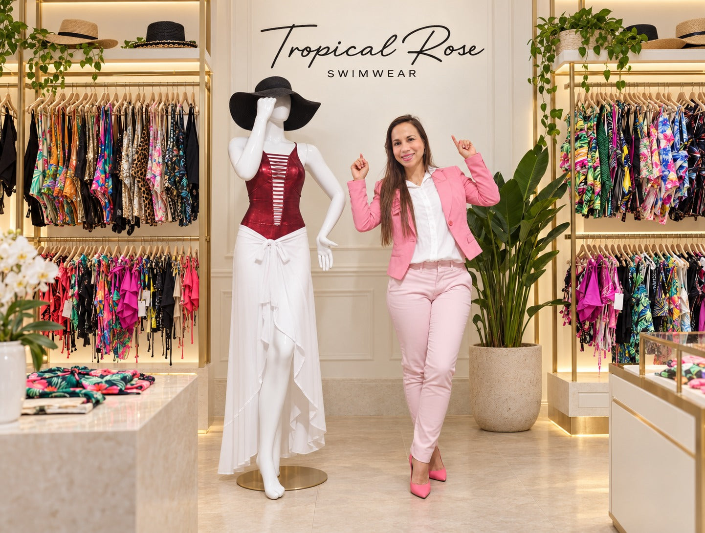 From the Tropical Rose story: inside the swimwear showroom